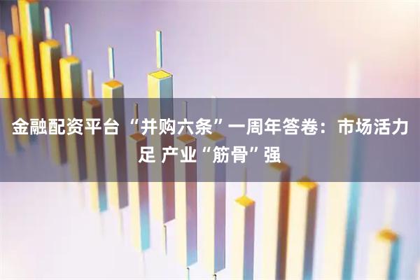 金融配资平台 “并购六条”一周年答卷：市场活力足 产业“筋骨”强
