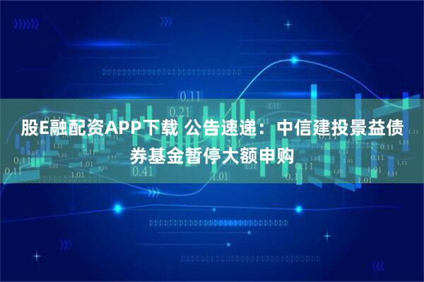 股E融配资APP下载 公告速递：中信建投景益债券基金暂停大额申购